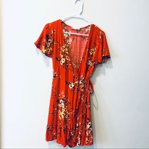 Lovestitch red floral wrap dress